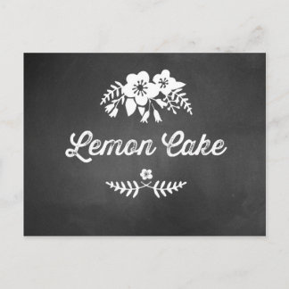 Lemon Cake Dessert Tafelplatte Unterlage Postkarte