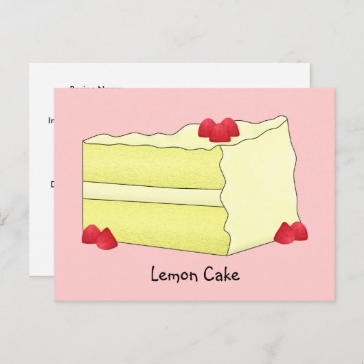 Lemon Cake Rezept Card Postkarte (Vorne/Hinten)