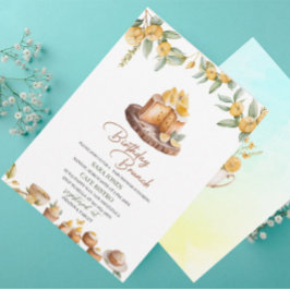 Lemon Cakes Watercolor Birthday Brunch Einladung