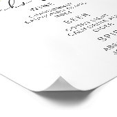 Lemon Calligraphy Drinks List Bar Sign Poster (Ecke)