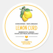Lemon Canning Jar Label Runder Aufkleber (Vorderseite)