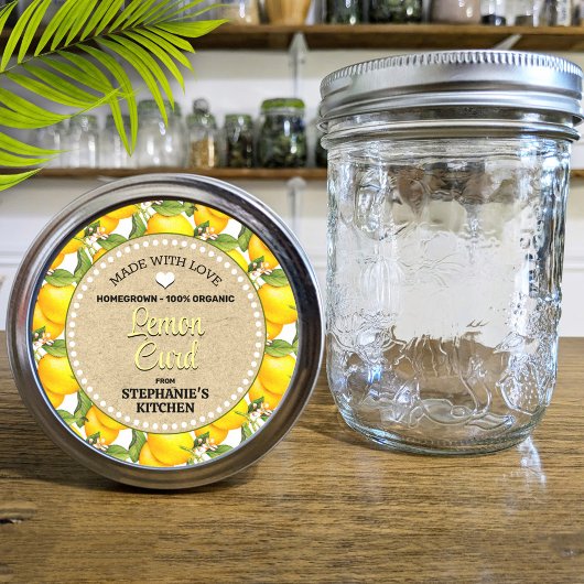 Lemon Canning Jar Label Runder Aufkleber