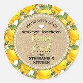 Lemon Canning Jar Label Runder Aufkleber (Vorderseite)