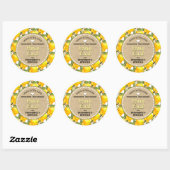 Lemon Canning Jar Label Runder Aufkleber (Blatt)
