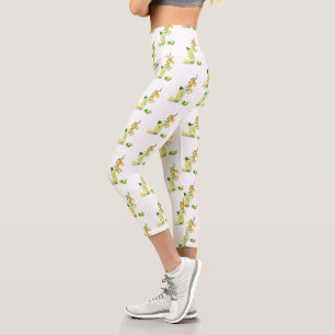 Lemon Capri Leggings Juice Cool Drink Sommer Party
