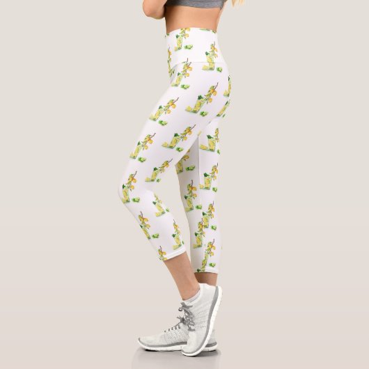 Lemon Capri Leggings Juice Cool Drink Sommer Party (Links)