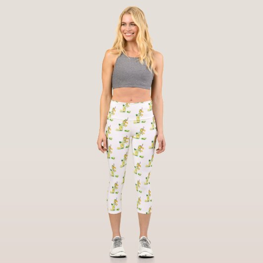 Lemon Capri Leggings Juice Cool Drink Sommer Party (Vorderseite)