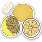 Lemon Cartoon Illustration Aufkleber (Vorderseite)