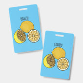 Lemon Cartoon Illustration Ausweis (Vorder- & Rückseite)
