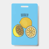Lemon Cartoon Illustration Ausweis (Rückseite)