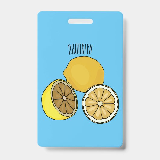 Lemon Cartoon Illustration Ausweis (Vorderseite)