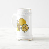 Lemon Cartoon Illustration Bierglas (Vorderseite Links)