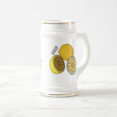 Lemon Cartoon Illustration Bierglas (VorderseiteRechts)
