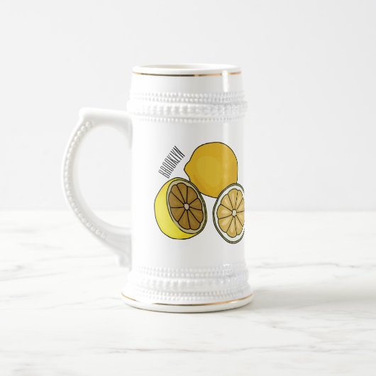 Lemon Cartoon Illustration Bierglas (Links)
