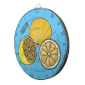 Lemon Cartoon Illustration Dartscheibe (Vorderseite rechts)
