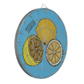 Lemon Cartoon Illustration Dartscheibe (Vorderseite Links)