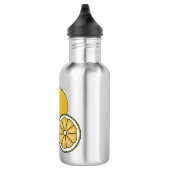 Lemon Cartoon Illustration Edelstahlflasche (Rechts)