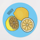 Lemon Cartoon Illustration Etiketten (Design 1)