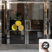 Lemon Cartoon Illustration Fensteraufkleber (Büro Tür)