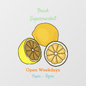 Lemon Cartoon Illustration Fensteraufkleber (Blatt)
