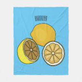 Lemon Cartoon Illustration Fleecedecke (Vorderseite)