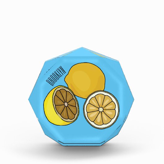 Lemon Cartoon Illustration Fotoblock (Vorderseite)