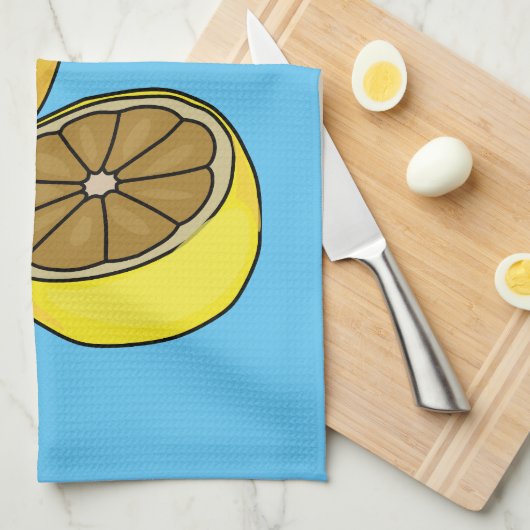 Lemon Cartoon Illustration Geschirrtuch (Viertel Falte)
