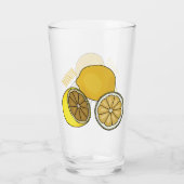Lemon Cartoon Illustration Glas (Rückseite)