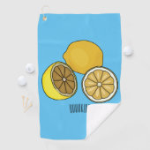 Lemon Cartoon Illustration Golfhandtuch (Insitu)