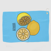 Lemon Cartoon Illustration Golfhandtuch (Horizontal)