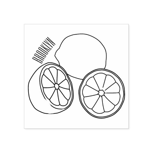 Lemon Cartoon Illustration Gummistempel (Prägung)