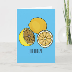 Lemon Cartoon Illustration Karte