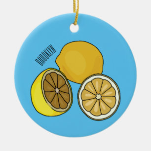 Lemon Cartoon Illustration Keramik Ornament
