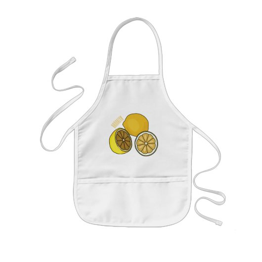 Lemon Cartoon Illustration Kinderschürze (Vorne)