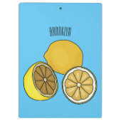Lemon Cartoon Illustration Klemmbrett (Rückseite)