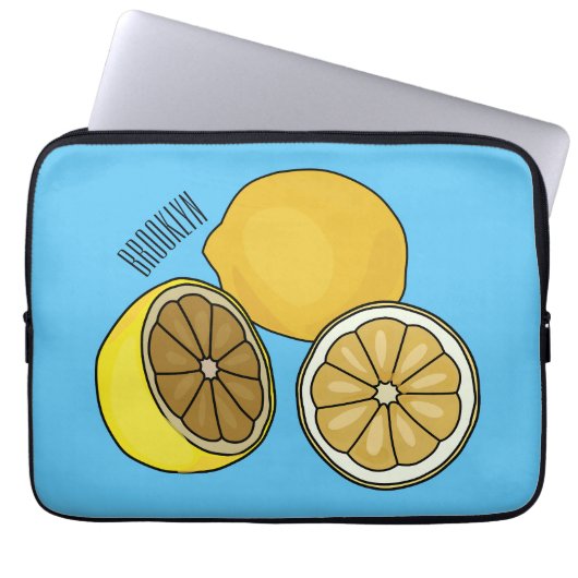 Lemon Cartoon Illustration Laptopschutzhülle (Vorderseite)