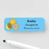 Lemon Cartoon Illustration Namensschild (Beispiel)