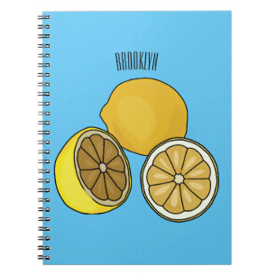 Lemon Cartoon Illustration Notizblock