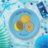 Lemon Cartoon Illustration Pappteller (Party)