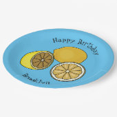 Lemon Cartoon Illustration Pappteller (Schrägansicht)