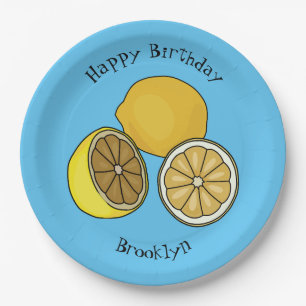 Lemon Cartoon Illustration Pappteller