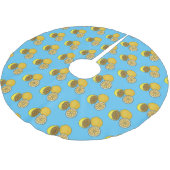 Lemon Cartoon Illustration Polyester Weihnachtsbaumdecke (Schrägansicht)