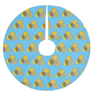 Lemon Cartoon Illustration Polyester Weihnachtsbaumdecke