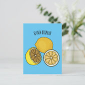 Lemon Cartoon Illustration Postkarte (Stehend Vorderseite)