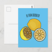 Lemon Cartoon Illustration Postkarte (Vorne/Hinten)