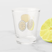Lemon Cartoon Illustration Schnapsglas (Rückseite)