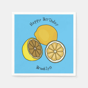 Lemon Cartoon Illustration Serviette