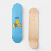 Lemon Cartoon Illustration Skateboard (Vorderseite)