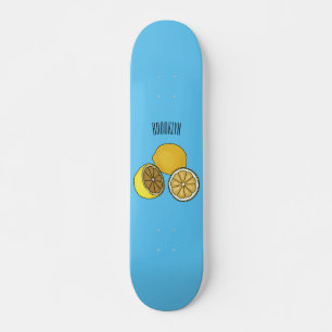 Lemon Cartoon Illustration Skateboard