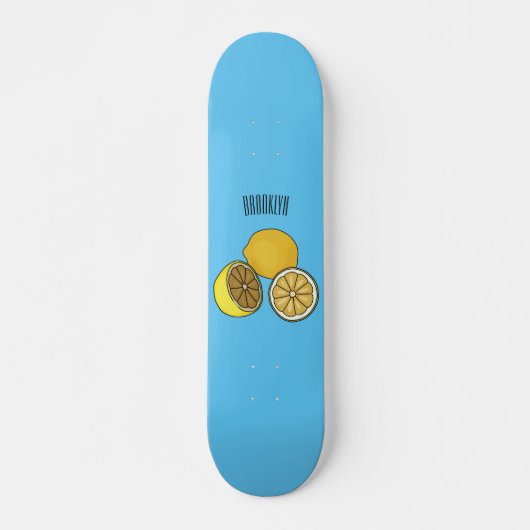 Lemon Cartoon Illustration Skateboard (Vorne)